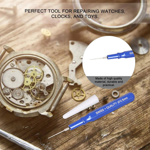 Pro Grade Watch Oil Pen Tool for Precision Lubrication Easy Needle Oiler Kit showing blue handle and metal needle tip