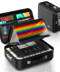 Heavy Duty Fireproof Document Safe Box With Combination Lock Water Resistant Hard Case For Important Papers Passports And Laptop UL 94 VTM-0 Certified Tamper Proof Security For Home Or Office showing internal compartments with colorful folder dividers and money