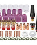Stubby Gas Lens TIG Welding Torch Kit With Ten Glass Cup And 53 Piece Consumables For WP 17 18 26 PTA 17 18 26 Diamondback DB Series