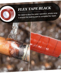 Waterproof Sealant Tape 1.5 Inch Flexible Rubberized Repair Tape for Pipes and Buckets shown on leaking pipe in red color