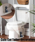 Chill Out Your Bathroom Look With This Ridiculously Cool Set Of Two Ceramic Cat Toilet Bolt Caps That Hides Exposed Bolts Hassle Free And Brings Serious Vibe In Matte Black.