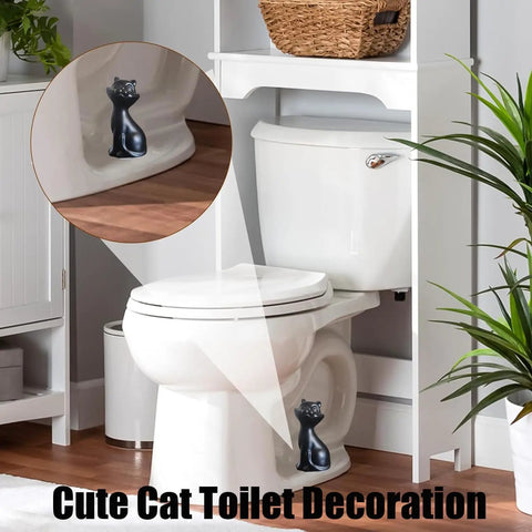 Chill Out Your Bathroom Look With This Ridiculously Cool Set Of Two Ceramic Cat Toilet Bolt Caps That Hides Exposed Bolts Hassle Free And Brings Serious Vibe In Matte Black.