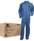 Breathable Particle Protection Coveralls With Zipper Front, Elastic Back, Wrists And Ankles, Blue Reflex Design, XL, case of 24