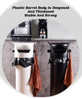 Hella Tough Espresso Knock Box Set With 25 Waste Bags And Quick Dry Towel Offering 8.6 Liter Floor Standing Coffee Grounds Bin in white and black.