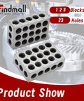1 X 2 X 3 Inch Hardened Steel Machinist Blocks Matched Pair With 23 Holes Precision Ground On All Sides For Accurate Squareness Beefy Milling Setup Blocks Built Tough For Reliable Long Lasting Accuracy. matched pair of hardened steel machinist blocks with 23 holes