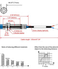 Inductive Proximity Sensor Switch M12 Non Shield Type With 4mm Sensing Distance Normally Open NO 2 Wire 10 To 30 VDC 200 mA diagram