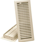 4x10 Louvered Floor Register Almond Finish With All Steel Construction Easy Damper Control Rolled Fin Strength Wide Air Diffusion