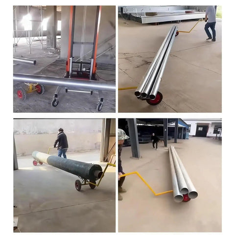 Heavy Duty Pipe Transport Cart Built Tough With Dual Fork Options 28cm Fork For 300mm Pipes 800kg Or 43cm Fork For 426mm Pipes 1000kg Steel Mobile Bar Cradle For Construction Sites Warehouses And Shops, moving steel pipes