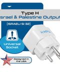 Type H Travel Power Adapter 3 Pack Grounded 3 Prong Plug Travel Kit For Israel Palestine Jerusalem Holy City