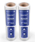 17 Inch Clear Plastic Stretch Film Wrap 2 Pack 1200 Feet Total 500 Percent Stretch Heavy Duty Cling Film For Moving And Packing