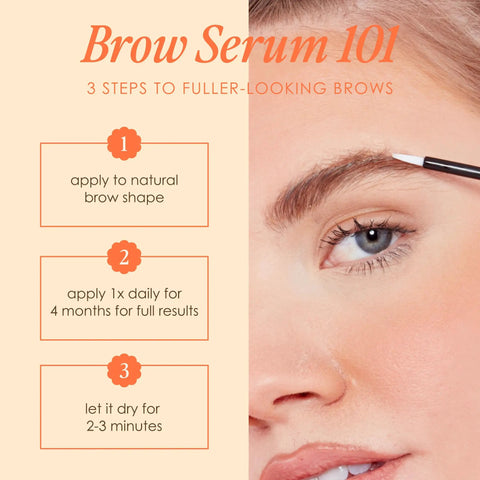 Applying Brow Boosting Serum For Fuller, Bolder Brows And Your Brow Game With Vitamins, Peptides, Antioxidants And Amino Acids
