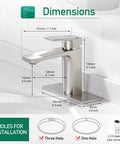 Brushed Nickel Single Handle Bathroom Faucet For One Or Three Hole Sinks With 6 Inch Deck Plate, Easy Install RV Ready