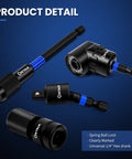 Beefy 14 Piece 1/4 Inch Impact Socket Adapter Kit With Universal Joints And Angle Drill Attachment Includes 8 Extension Bars From 65mm To 150mm Retractable Magnetic Bit Holder Heavy Duty Versatile Driver Accessory Set, 1/4 hex shank