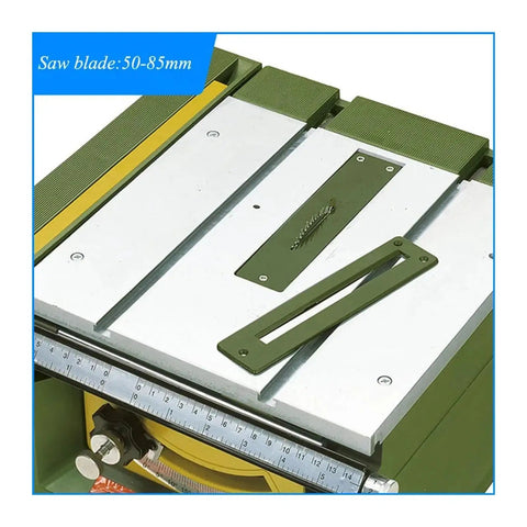 Ultra Compact Mini Table Saw With 200W 7000 RPM Motor To Nail Every Cut On Home Woodworking Projects featuring adjustable blade angle and size specs.