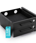 Undermount Under Desk Drawer Slide Out Lockable Metal Storage With Built In Cable Management For Office And Home, double drawer