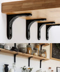 Badass Heavy Duty L Brackets With Full Screw Kit, Top Quality Black Coated Steel For Shelves And Cabinetry, 2 Inch Size, used to support wooden shelves.