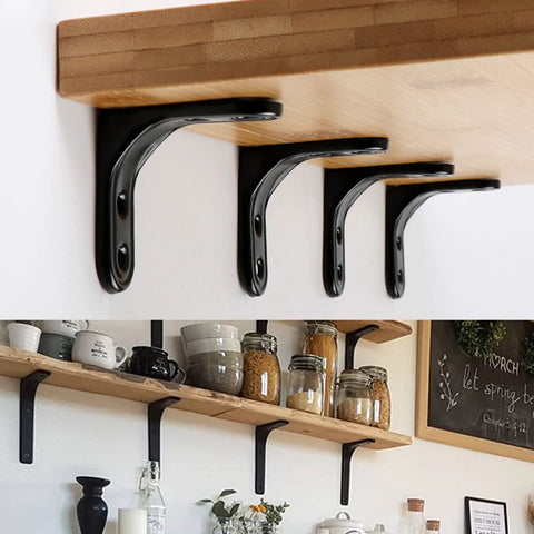 Badass Heavy Duty L Brackets With Full Screw Kit, Top Quality Black Coated Steel For Shelves And Cabinetry, 2 Inch Size, used to support wooden shelves.