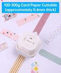 4 In 1 Paper Corner Trimmer With Oval Fish Eye Dovetail And Diagonal Angle Puncher shown with various cut paper designs