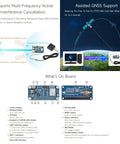 Dual Band GPS Module For Raspberry Pi With L1 And L5 Support, RTK Base, GNSS Raw Observation Output, Jetson Nano Compatible