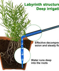 Solar Drip Irrigation Kit For Auto Plant Watering, 49Ft System With Anti Siphon Valve showing deep root irrigation in a pot
