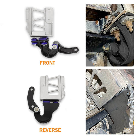 Front and reverse view of Lower Hood Pivot Kit, Pivot Bolt Kit, Upper Pivot Bracket Kit For 377 378 379 Trucks Replacement M134708R M134708L