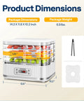 Electric Food Dehydrator With Five Spacious Trays And 400 Watts Of Steady Heat To Keep Snacks Crunchy And Fresh Without Any Fuss dimensions and weight