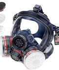 Full Face Organic Vapor Respirator With Anti Fog Shield, Protective Eye And Nose Guard, Heavy Duty Lens, Adjustable Straps