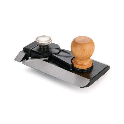 Heavy Duty Precision Side Rabbet Plane For Serious Makers Featuring Rock Solid Steel Construction T10 Sharp Blades And Dead Nuts Accurate Depth Control, close-up view.