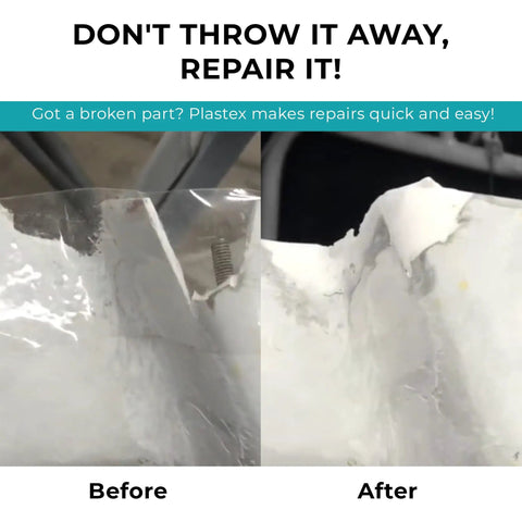 Before and after repair using DIY Plastic Repair Kit For Cracks And Breaks Fix Plastic Fiberglass Wood And More With Pro Grade Bond Mini Master Kit For Easy Glue Rebuild And Permanent Repairs Built For Do It Yourself Projects