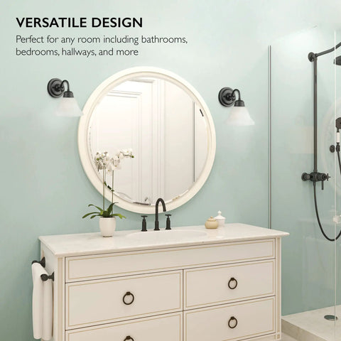 Millbridge Dimmable Vanity Light With Four Frosted Glass Shades In Oil Rubbed Bronze Traditional Style Fixture for bathroom mirror
