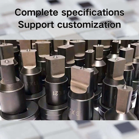 Heavy Duty 20 Piece Round Hole Punch Die Set for Electric Hydraulic Punch Tool with premium spring steel dies on display.