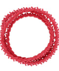 Red Power Twist V Belt Beefy Five Feet Long And Half Inch Wide Adjustable Link Belt Type A coiled in a circle