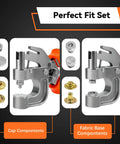 Must Have Leather Snaps And Fasteners Kit With 17mm Snap Buttons And Press Pliers, 40 Sets In 4 Colors product components