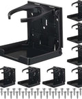 8 Pack Folding Cup Holders For Wall Mounts, Adjustable Boat Car RV Marine Drink Holders, Black with screws displayed