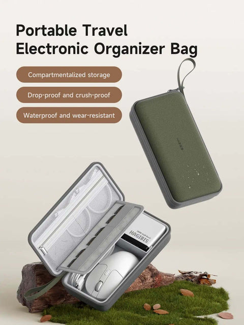 Slay Your Cable Chaos with This Ultimate Electronics Organizer Travel Case featuring waterproof design, compartmentalized storage for accessories.