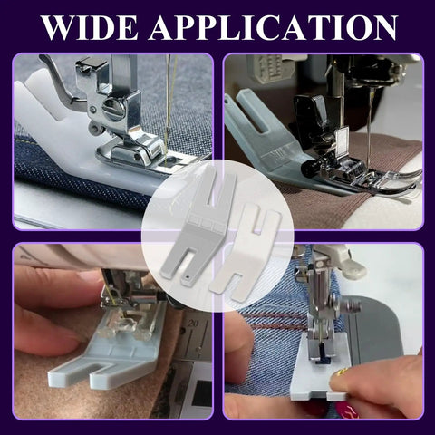 Six Pack Hump Jumper Sewing Tool Set For Quick Seam Finishing And Button Attachments With Two Size Options shown in use on fabrics