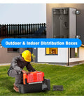 Single-Gang Weatherproof Electrical Outdoor Box for 1/2 Inch or 3/4 Inch Conduit, UL Listed Junction Box, gray PVC with knockouts