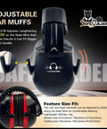 All Day Quiet Earmuffs For Sleep Outdoor Work Shooting And Industrial Use With SNR 33 dB And NRR 26 dB Comfortable POM Headband PVC Leather Band Black Boss Level Hearing Protection That Keeps Noise Down shown in product packaging