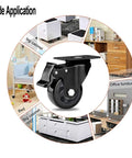 Heavy Duty 3 Inch Caster Wheels Set Of 4 With Swivel Brakes Handles 1100 Pounds close-up view on utility cart application.