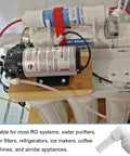 12 Pack 1/4 Inch Water Tubing 90 Degree Elbow Connectors Push Fit Quick Connectors For Reverse Osmosis seen in RO system setup.