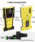 Green Laser Level Receiver With Dual LCD Displays For Detecting Pulsing Green Beams with rod clamp and battery compartment shown
