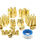 Complete 55 Piece One Quarter Inch NPT Air Hose Fittings Kit With Quick Connect Couplers And Plugs For Air Compressors And Pneumatic Tools
