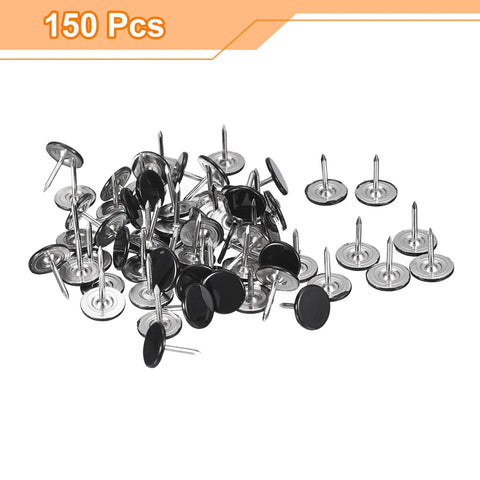 Top Shelf Decorative Upholstery Tack Nails Featuring A Sleek Black Carbon Steel Build in a 150-piece kit on a white background.