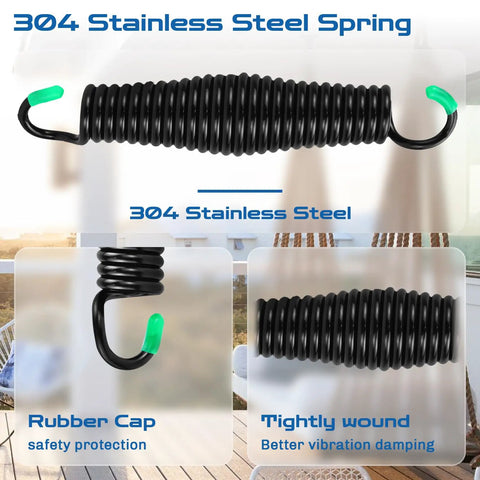 Beefy Heavy Duty Porch Swing Springs Two Pack 1300 Lb Capacity Rust Resistant Chrome Plated 304 Stainless Steel