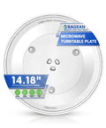 Microwave Turntable Plate Replacement 14 1 8 Inch Glass Plate With Exact Fit For DE74 20002B displayed with labels