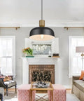 Farmhouse Pendant Lights Set, 2-Piece Adjustable Hanging Fixtures With Hammered Metal Shades, 12.4 Inch Blue Pendant Lighting For Kitchen Island, Rustic Ceiling Lights For Dining Area in living room setting