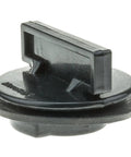Black oil filler cap with leak-proof seal, designed for Jeep models 1980-1990, OEM approved quality, side view.