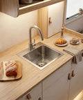 Drop In Bar Sink 15x15 Inch, Topmount Single Bowl, 16 Gauge Stainless Steel Kitchen Sink for Wet Bar, Prep, RV, Outdoor Use With Grid