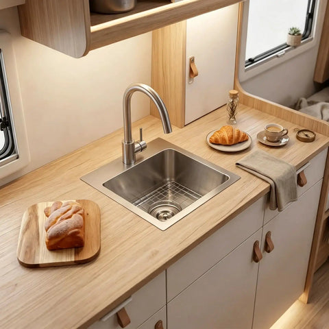 Drop In Bar Sink 15x15 Inch, Topmount Single Bowl, 16 Gauge Stainless Steel Kitchen Sink for Wet Bar, Prep, RV, Outdoor Use With Grid