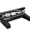 Rugged Heavy Duty 3 Hole Punch for 40 Sheet Capacity Adjustable 2 to 4 Hole Paper Puncher with T Handle Durable Office Desk Tool Black